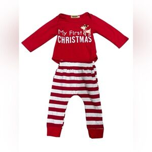 My First Christmas Size 90/24 months  Christmas outfit baby reindeer holiday